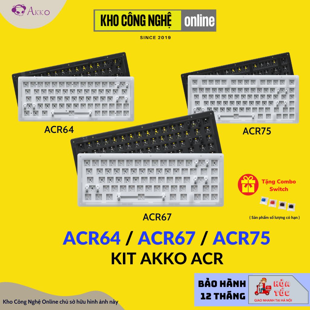 Kit bàn phím cơ AKKO ACR75 / ACR67 / ACR64 (Hotswap / RGB / Foam tiêu âm / Gasket Mount)