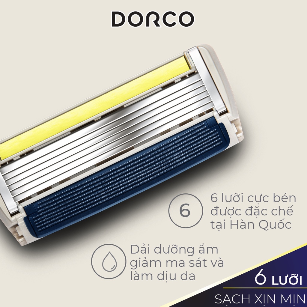 Bộ Dao Cạo Râu 6 Lưỡi Dorco Pace 6 Plus 1 Cán 9 Đầu Cạo Làm Quà Tặng