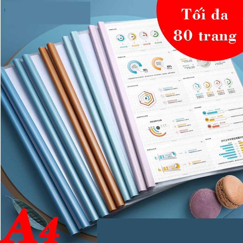 Set 5 bìa cây gáy A4 trong suốt (tặng kèm 1 miếng sticker)