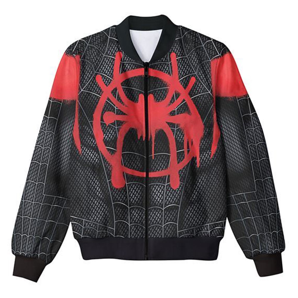 Boy Áo Khoác Hoodie Có Khóa Kéo Hóa Trang Miles Morales Spider Man: Into the Spider-Verse