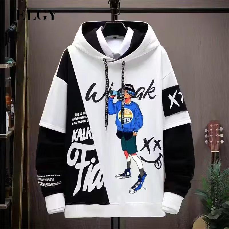Áo Hoodie Màu Sắc Phong Cách hip hop Nhật Bản Thời Trang Cho Nam