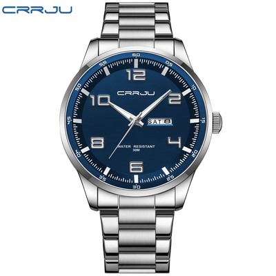 Đồng Hồ Quartz CRRJU Chất Liệu Thép Không Gỉ Chống Thấm Nước 5005X