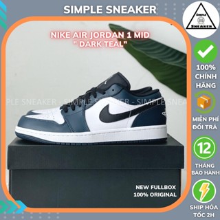 Giày Nike Jordan 1 Low Dark Teal 🔴CHÍNH HÃNG🔴 Nike Air Jordan 1 Cổ Thấp Xanh Navy [553558-411] - Simple Sneaker