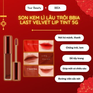 Son kem lì lâu trôi BBIA Last Velvet Lip Tint 5g