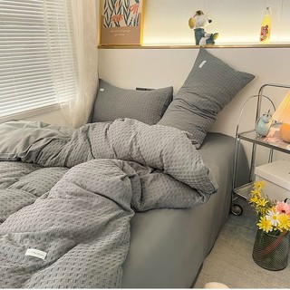 Bộ chăn ga 4 món cotton đũi