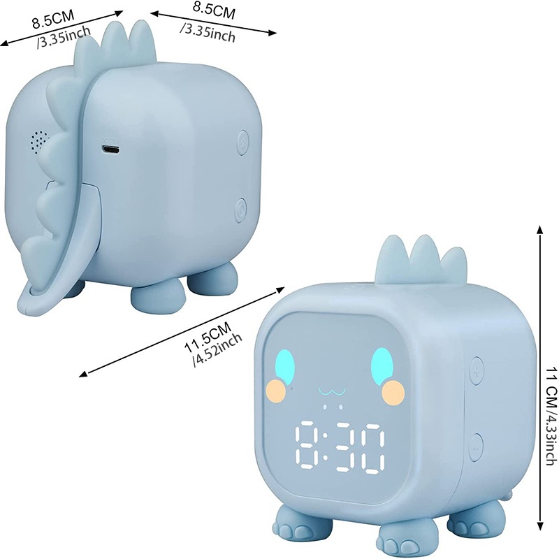 Đồng Hồ Báo Thức Kỹ Thuật Số Hình Khủng Long Có Đèn Ngủ Và Nhạc Tự Động Đo Nhiệt Độ Cho Bé