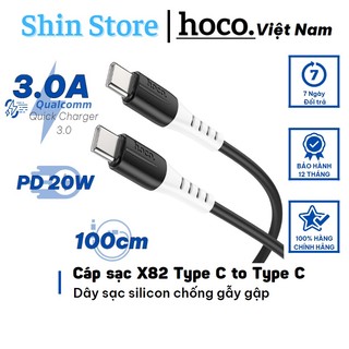 Dây sạc hoco x82, type c to type c sạc nhanh 60w dây chống gãy gập chiều dài 1 mét -shinstore