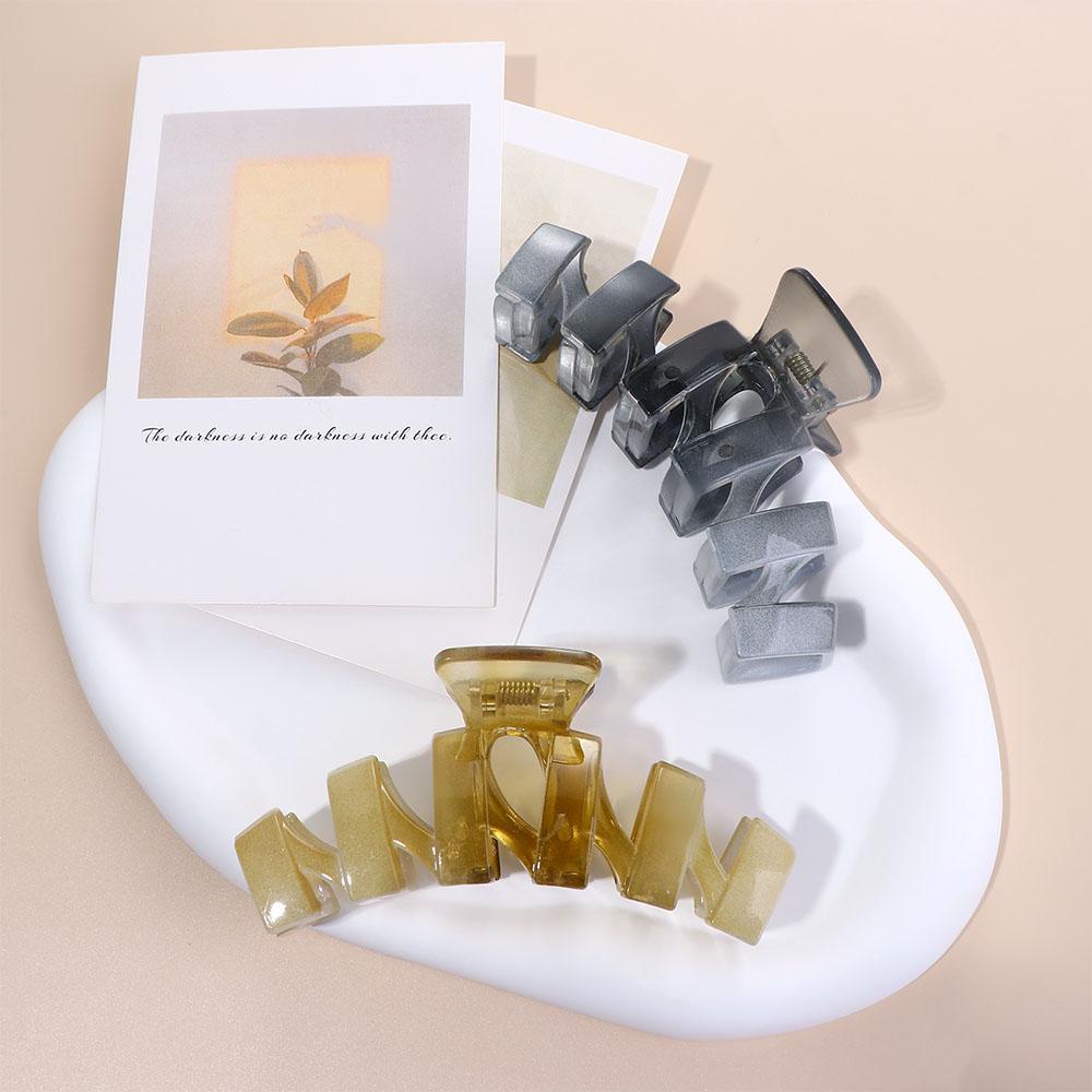 IVORY Kẹp Tóc Đuôi Ngựa Bằng Nhựa Resin Màu Sắc Retro Phong Cách Hàn Quốc