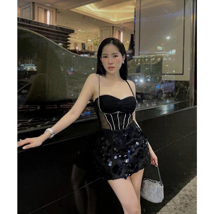 LINH CAVALI- VÁY LƯỚI DA CÁ TKCC