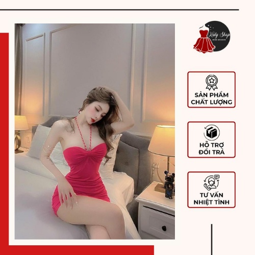 Đầm body cúp ngực dây áo chữ V sexy, sang chảnh - Kaly Store