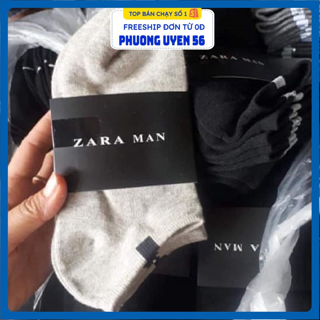 Tất Nam Zara Trơn Cổ Ngắn Thời Trang Cao Cấp Vớ UNISEX Chất Cotton 100% Co Giãn Thấm Hút Tốt Hàng Nhập Khẩu Chính Hãng