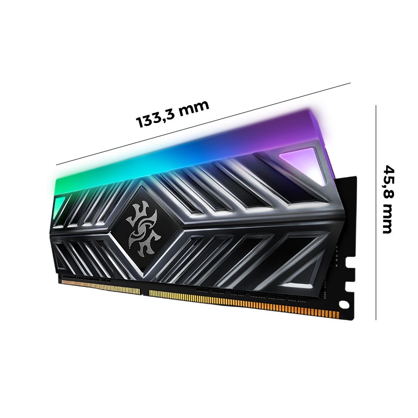 Ram Desktop Adata XPG Spectrix D41 RGB Grey 8GB (1x8GB) DDR4 3200Mhz | BigBuy360 - bigbuy360.vn