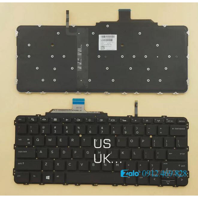 Bàn phím laptop HP EliteBook Folio G1 CHUẨN US - NÚT ENTER NGANG NHỎ
