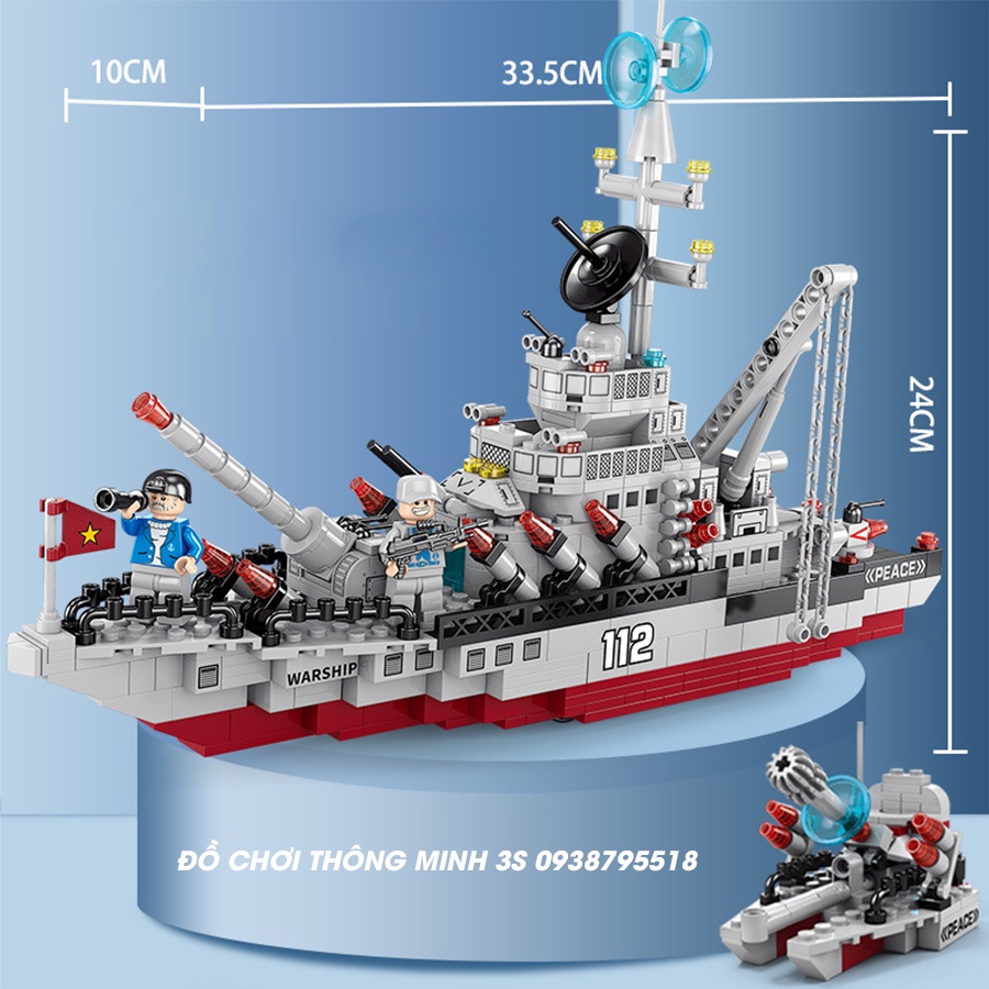 Đồ chơi lắp ráp bé trai: Mô hình lắp ráp tàu chiến, lắp ráp xe cảnh sát robot, tàu vũ trụ