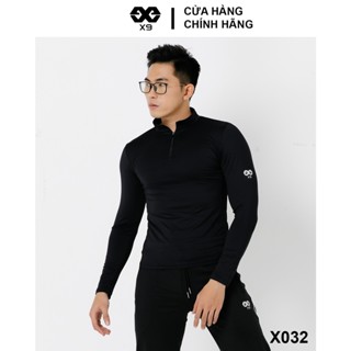 Áo Thun Dài Tay Nam Cổ Trụ Khóa Kéo Giữ Nhiệt Tập Gym Thể Thao Chạy Bộ - X9 Sportswear - X032