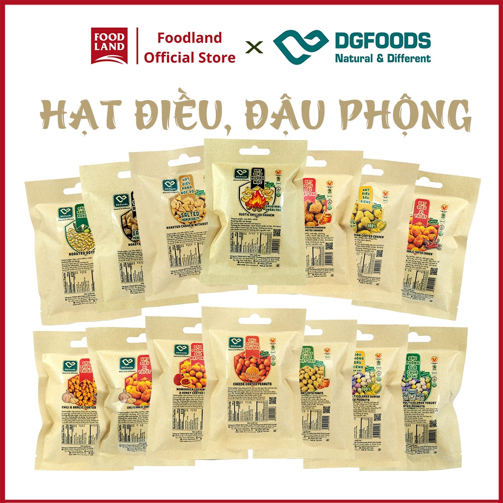 [Gói] Đậu Phộng DGfoods 35G , Hạt điều bình phước/ đặc sản cần thơ/ Horeca, Ăn chay, hạt nut - Foodland