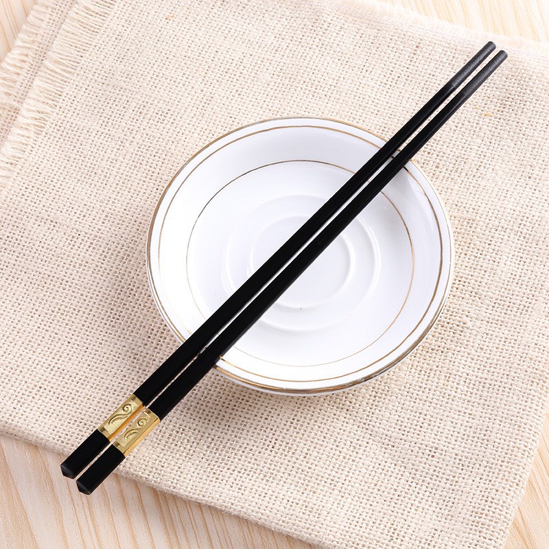 Hộp 10 Đôi Đũa Mạ Vàng Sang Trọng