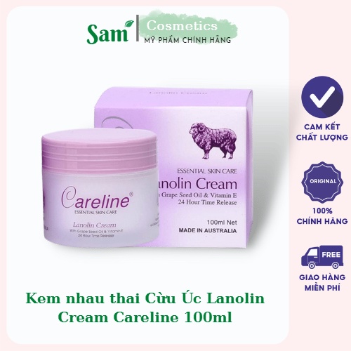 Kem dưỡng trắng da nhau thai cừu Careline úc 100g, dưỡng ẩm, cung dưỡng chất cho da, chống lão hoá, Samcosmetics2017