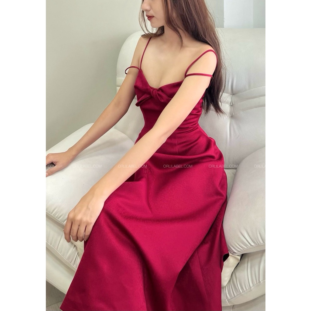 Đầm đỏ xoắn ngực - Jovie Dress - Orli Label