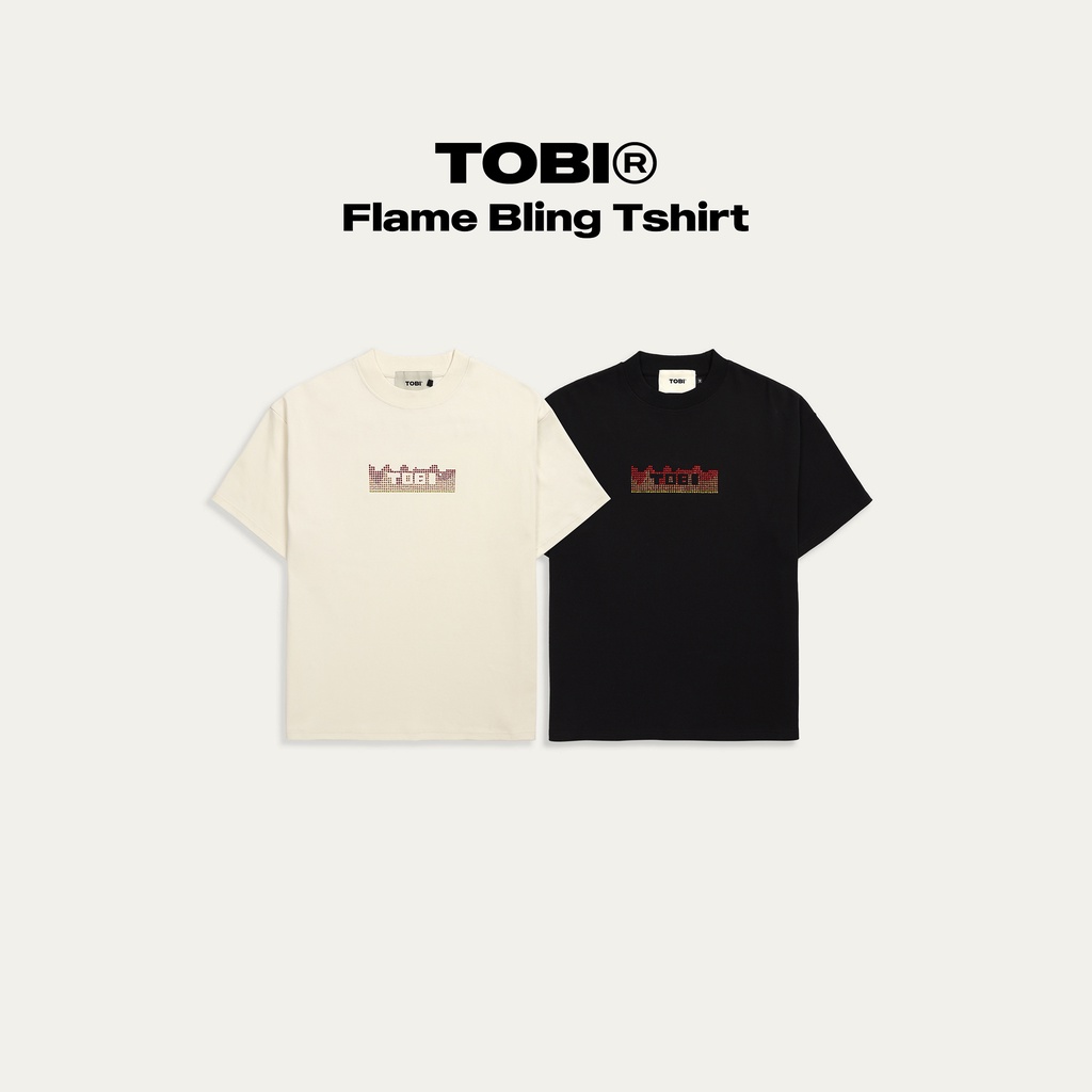 Áo Thun Tay Lỡ Đính Đá Flame TOBI