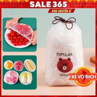 Màng bọc thực phẩm co giãn siêu dai, set màng bọc 100 cái túi gấu - SALE 365