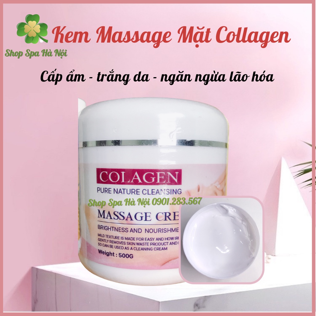 Kem Massage Mặt Collagen 500g/1000g l Kem Massage Mặt Cho Spa Trơn Tay Đầm Tay