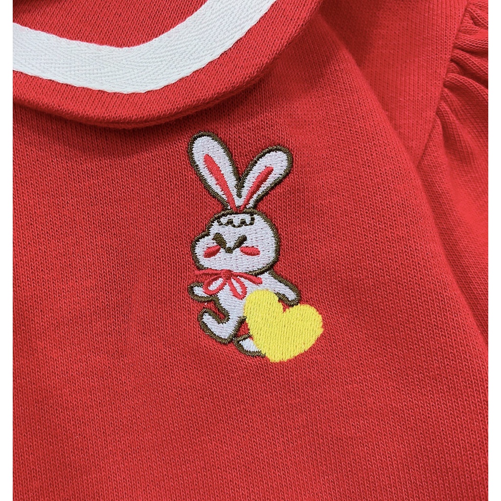 Váy nỉ da cá thêu hình thỏ cho bé gái VMI006