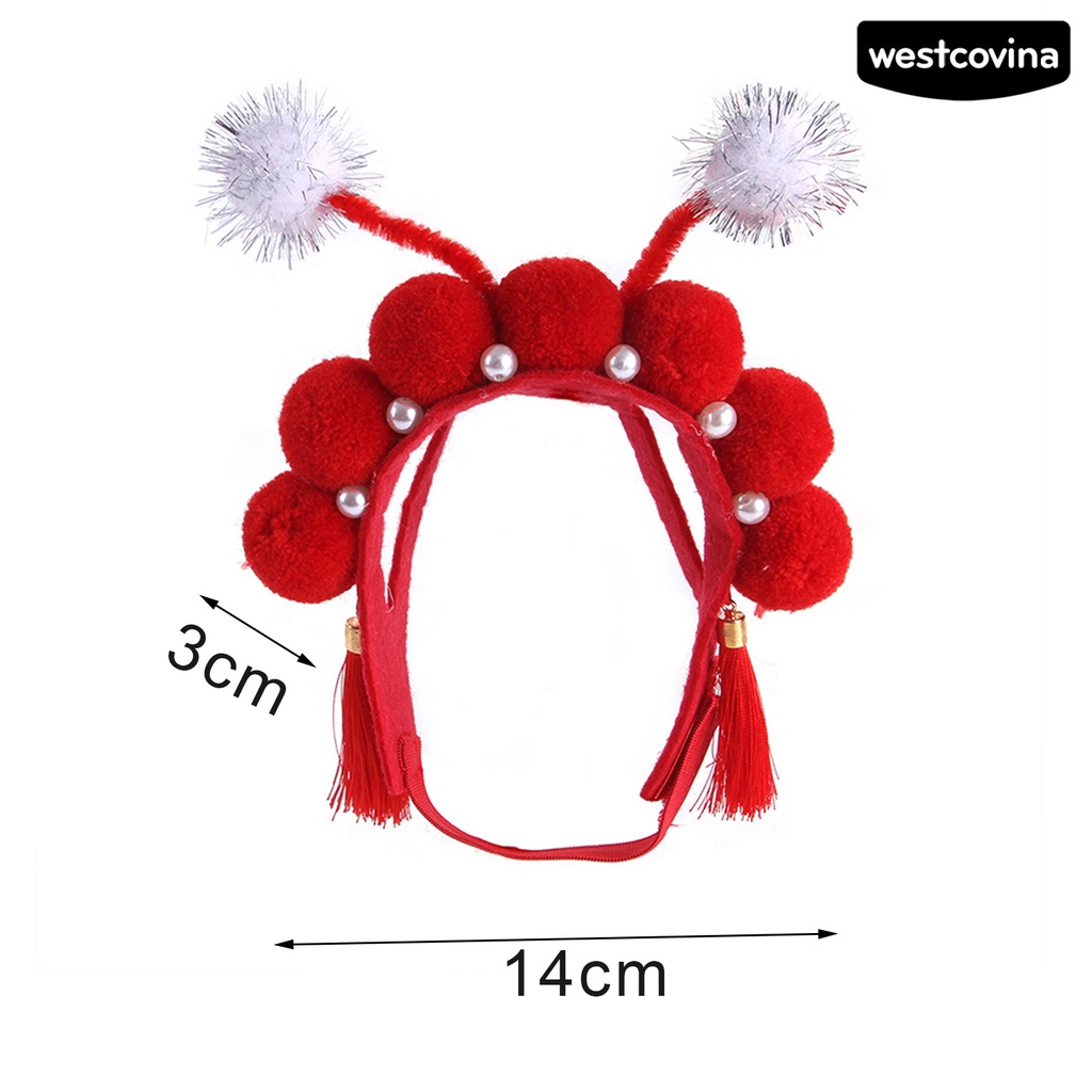 [COD]♘Mũ Lông Nhung Hóa Trang Mèo Thiết Kế Kiểu Opera Trung Hoa Trang Trí Tiệc Tùng Dành Cho Thú Cưng