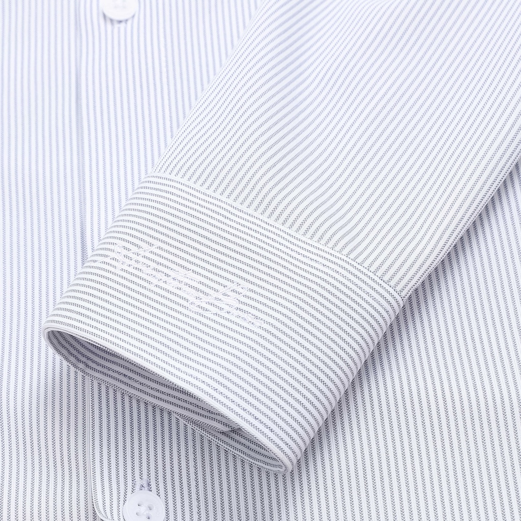 Áo sơ mi nam dài tay ARISTINO B phom suông vừa, họa tiết trắng kẻ sọc xanh thời thượng - 1LS11602