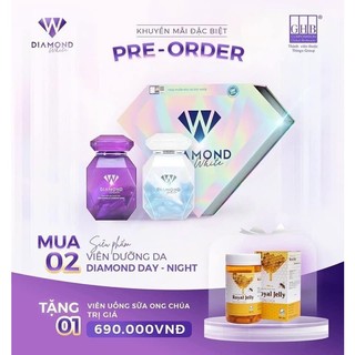 Viên uống hỗ trợ làm đẹp da beauty diamond white day & night♥️chính hãng-tem cào mã qr