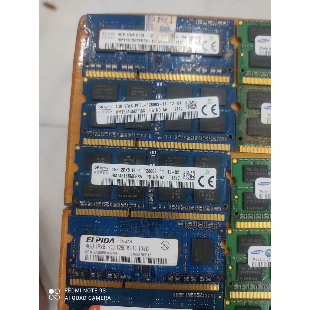 Ram dd3 máy laptop 4gb hàng tháo máy, chân vàng, đẹp