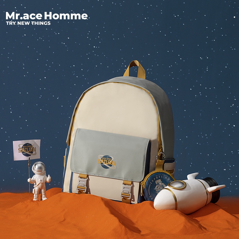 Ba lô đi học MR. ACE HOMME đựng laptop phong cách phi hành gia nâng cấp phong cách Nhật Bản unisex cho học sinh
