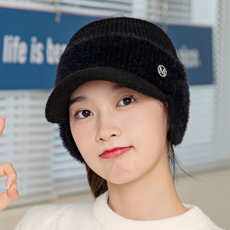 Fancyqube Mũ Lưỡi Trai Dệt Kim Hở Chóp Thời Trang Thu Đông Cho Nữ