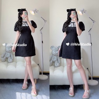 [Ảnh thật] Đầm Xốp Xòe Cột Nơ Hèo Studio