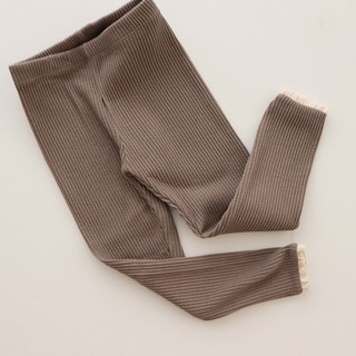 Quần legging len tăm phối ren co giãn , quần dài bé gái mochi kids
