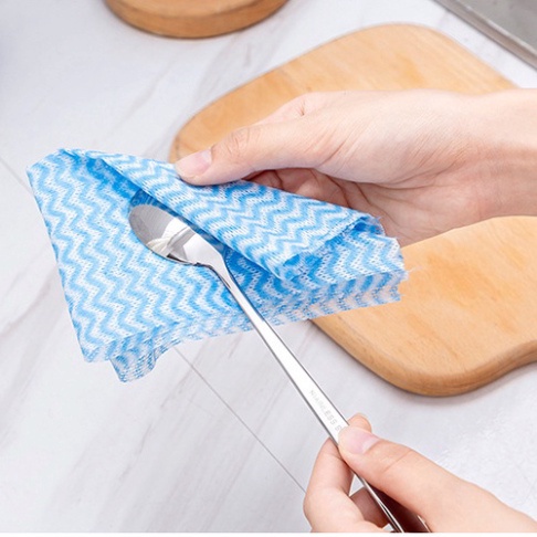 Cuộn 50 khăn thấm lau đa năng, khăn bông lau bếp, khăn bông lau chén đĩa dùng 1 lần