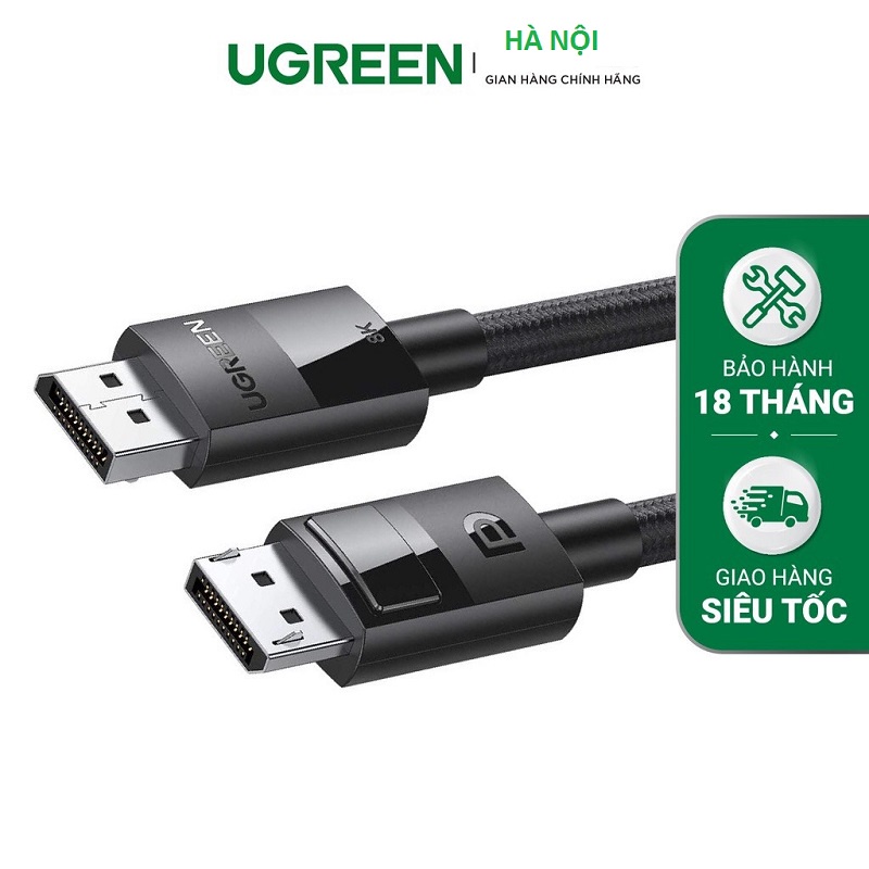 Cáp Displayport 1.4 hỗ trợ 8K@60Hz Ugreen 1M, 1,5M, 2M, 3M, 5M hàng chính hãng
