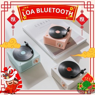Loa bluetooth mini giả lập đĩa than vinyl cổ điển X10 nghe nhạc hay - Loa không dây phong cách giả cổ decor vintage