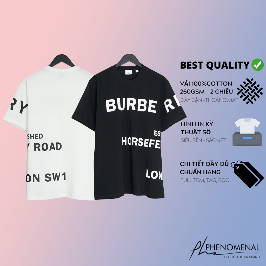 Áo thun BBR Horseferry - Bur.berry Best chất 100% Cotton 2 chiều chi tiết Chuẩn hãng
