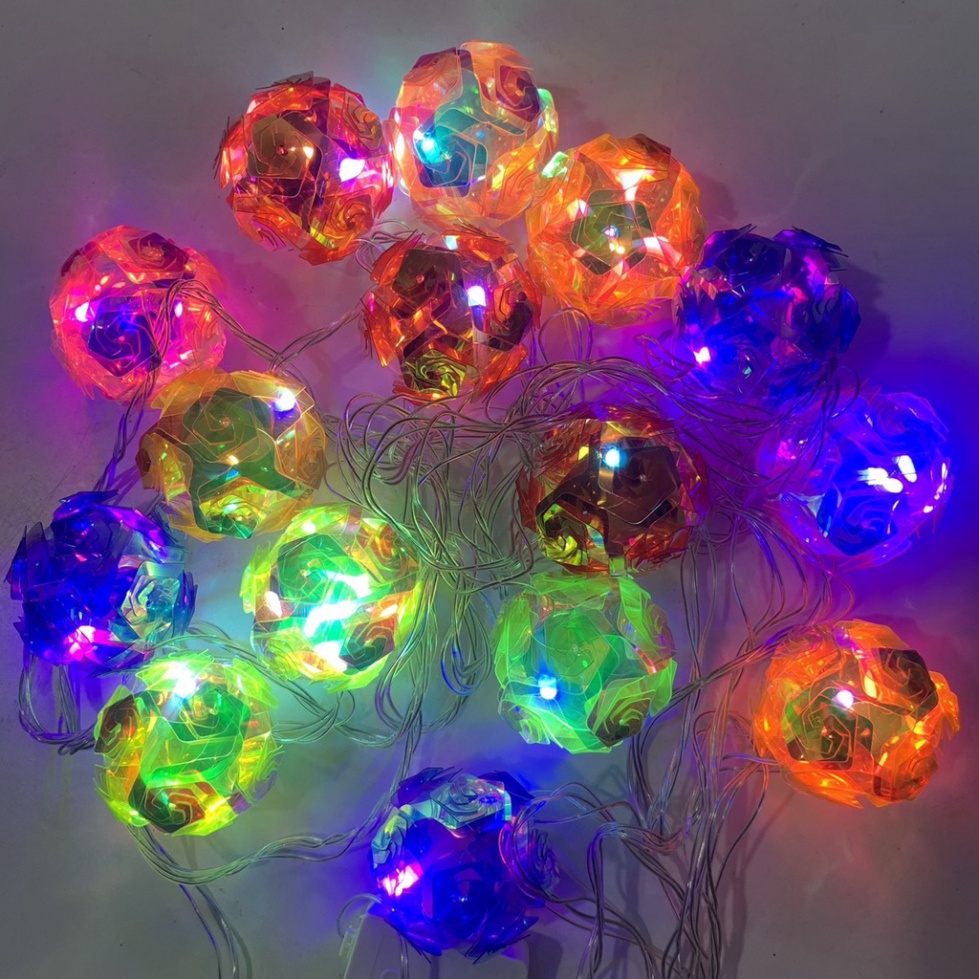 ĐÈN NHÁY TRANG TRÍ 5M 15 BÓNG 7 MẦU MỚI VỎ NHỰA 2022