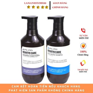 Dầu Gội VALIAN keratin kiềm dầu siêu phục hồi mềm mượt chống rụng tóc cặp 500 ml hương thơm nước hoa hàng chính hãng