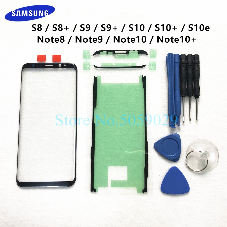 Mới Ốp Điện Thoại Mặt Kính Ngoài Cho Samsung Galaxy S8 S9 S10 Plus S10e Note 8 9 10 +