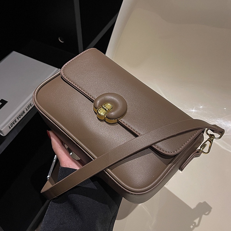 Túi Đeo Chéo Hình Vuông Nhỏ Màu Đen Thiết Kế Đơn Giản Thời Trang Cao Cấp Cho Nữ