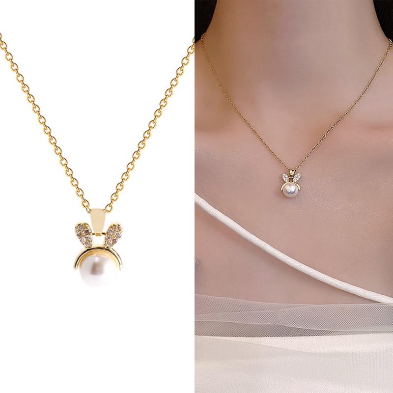 Fancy Vòng cổ Chuỗi Hạt Ngọc Trai Nhân Tạo Thỏ Sang Trọng Đơn Giản Dễ Phối Đồ Thời Trang Mùa Hè Dành Cho Nữ