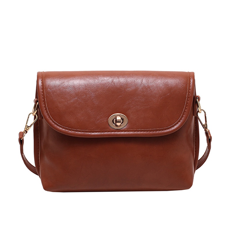 Túi Đeo Chéo Hình Vuông Nhỏ Màu Nâu Phong Cách retro Đơn Giản Cho Nữ