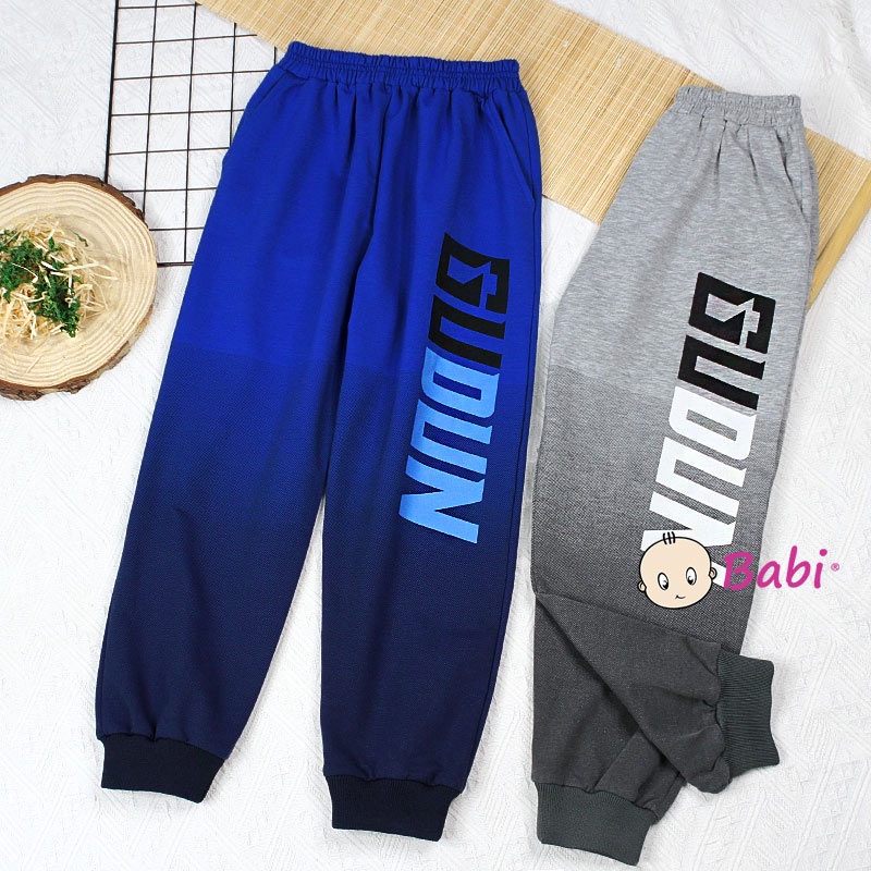 Quần jogger bé trai thể thao loang màu sành điệu, quần jogger Babi chất da cá cho bé trai size đại cồ 30-72kg