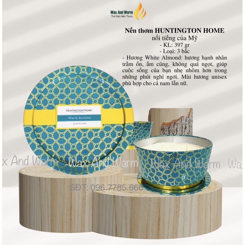 NẾN THƠM HUNTINGTON HOME 397GR 3 BẤC HƯƠNG COOKIE