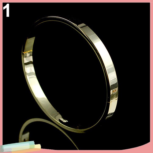 Vòng tay thép titan màu trơn kiểu dáng đơn giản cho nam và nữ