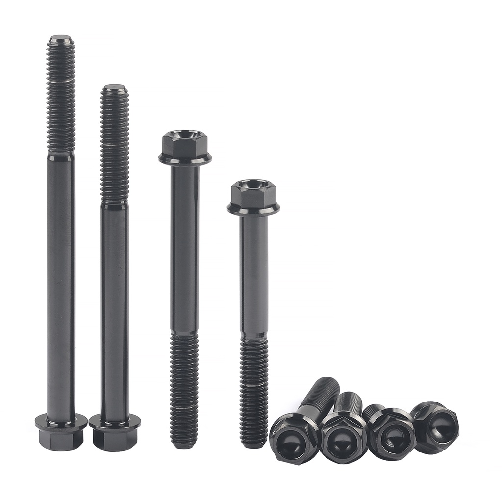 Wanyifa titanium gr5 m6 11d mặt bích hex đầu vít cho xe máy sửa đổi cacte máy phát điện m6x10-90mm