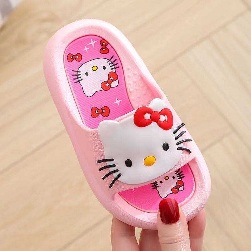 Hello kitty Dép Đi Trong Nhà Chống Trượt Mềm Mại Họa Tiết Hình Thỏ Mèo kitty Đáng Yêu Cho Bé